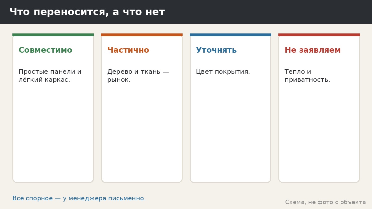 Что переносится, а что нет