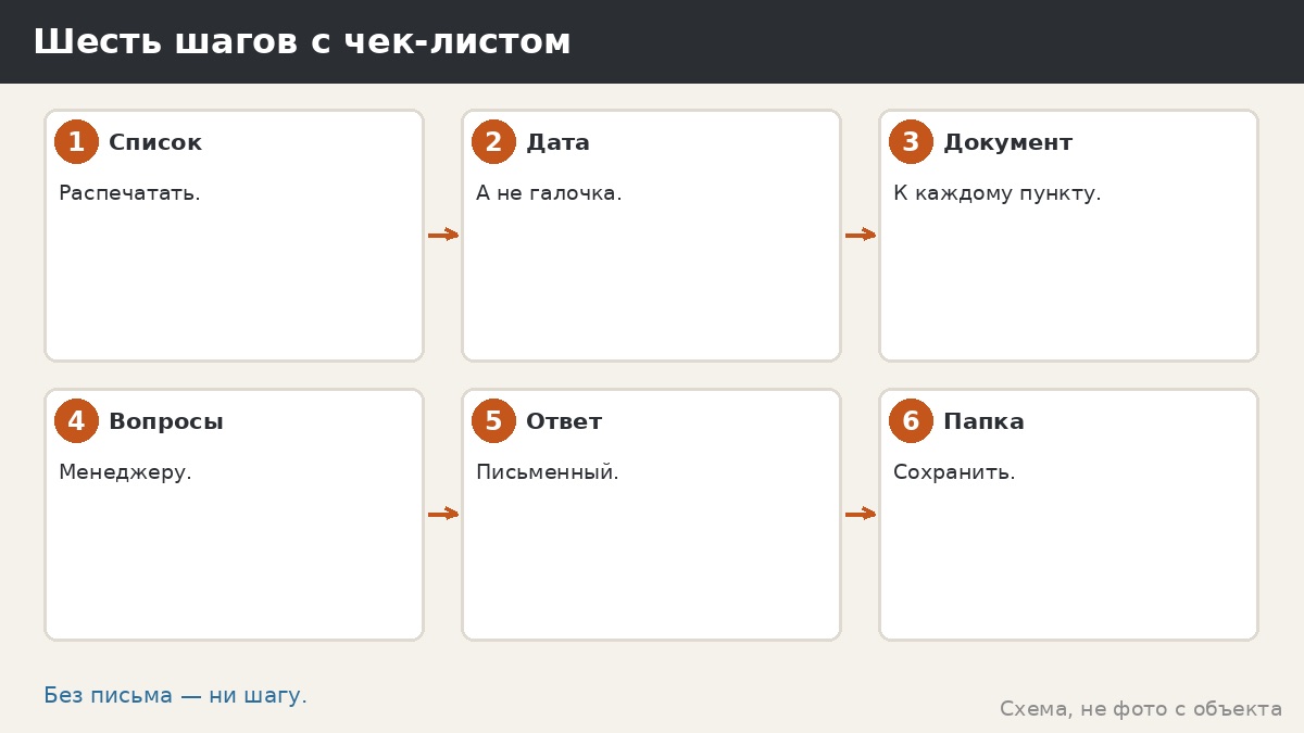 Шесть шагов работы с чек-листом