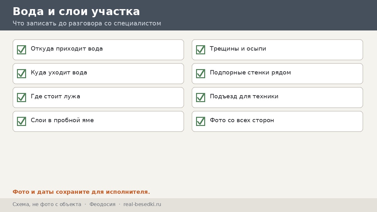 Чек-лист участка, Феодосия