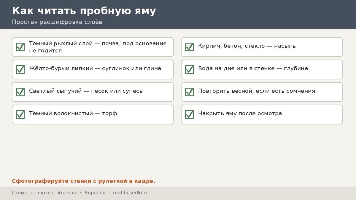 Чек-лист «участок перед заказом» для Королёва