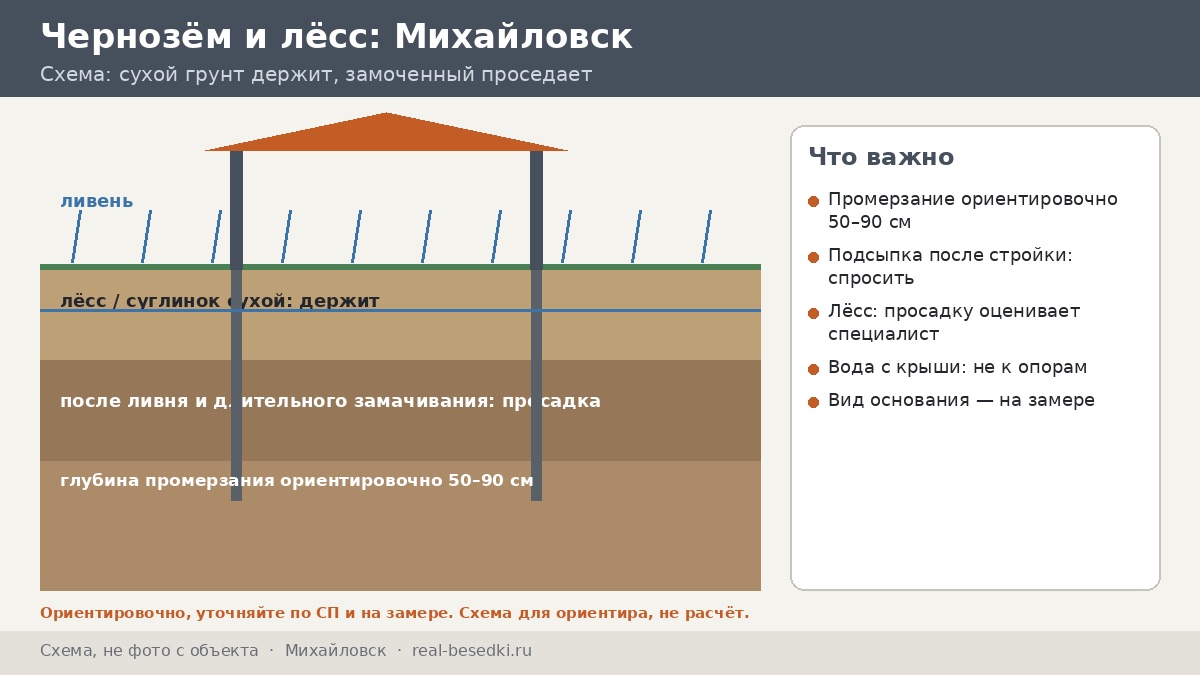 Сваи или плита в Михайловске: грунт после ливней, чернозём и лёсс на участке в новом посёлке