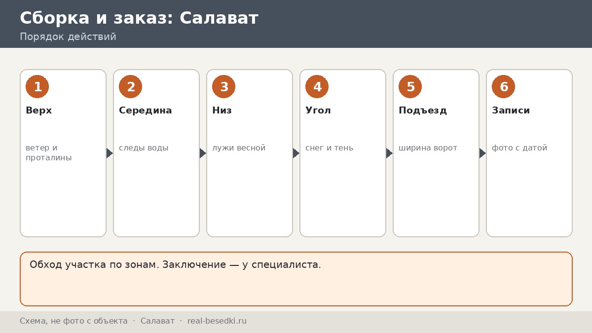 Обход участка по зонам, Салават