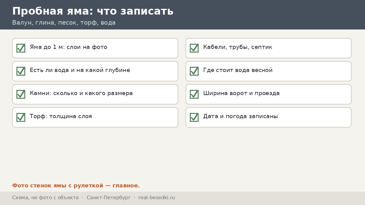 Чек-лист участка перед замером, Санкт-Петербург