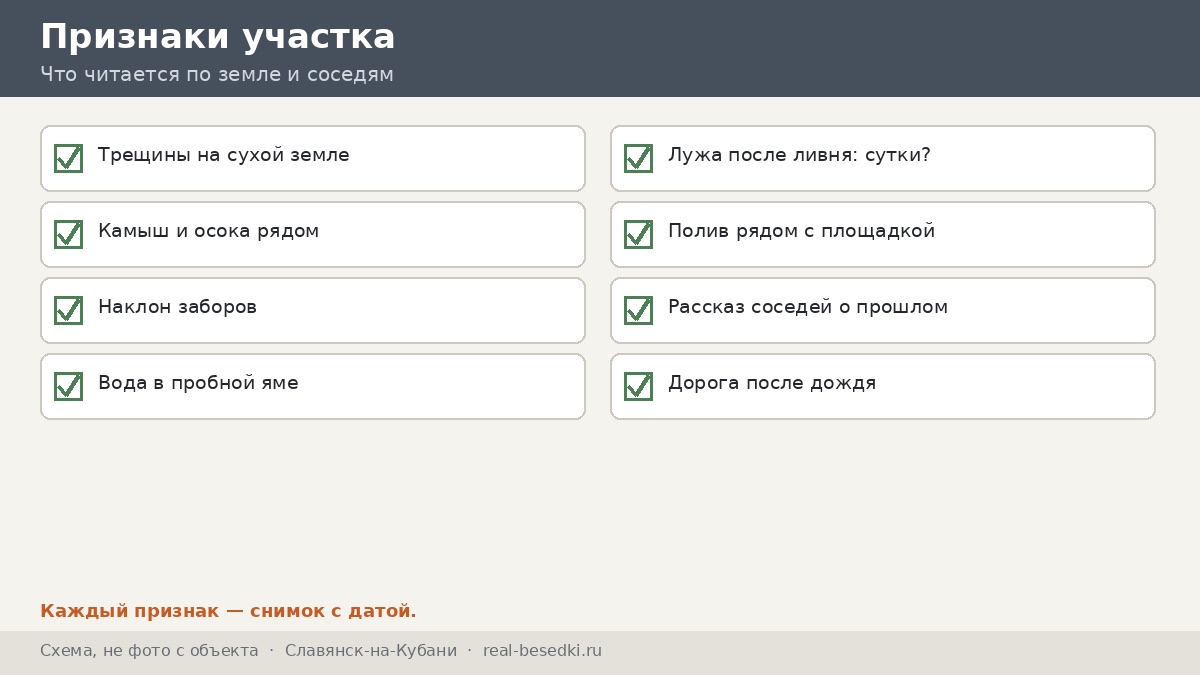 Признаки участка: что записать, Славянск-на-Кубани