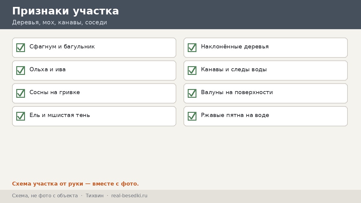 Чек-лист участка перед замером, Тихвин