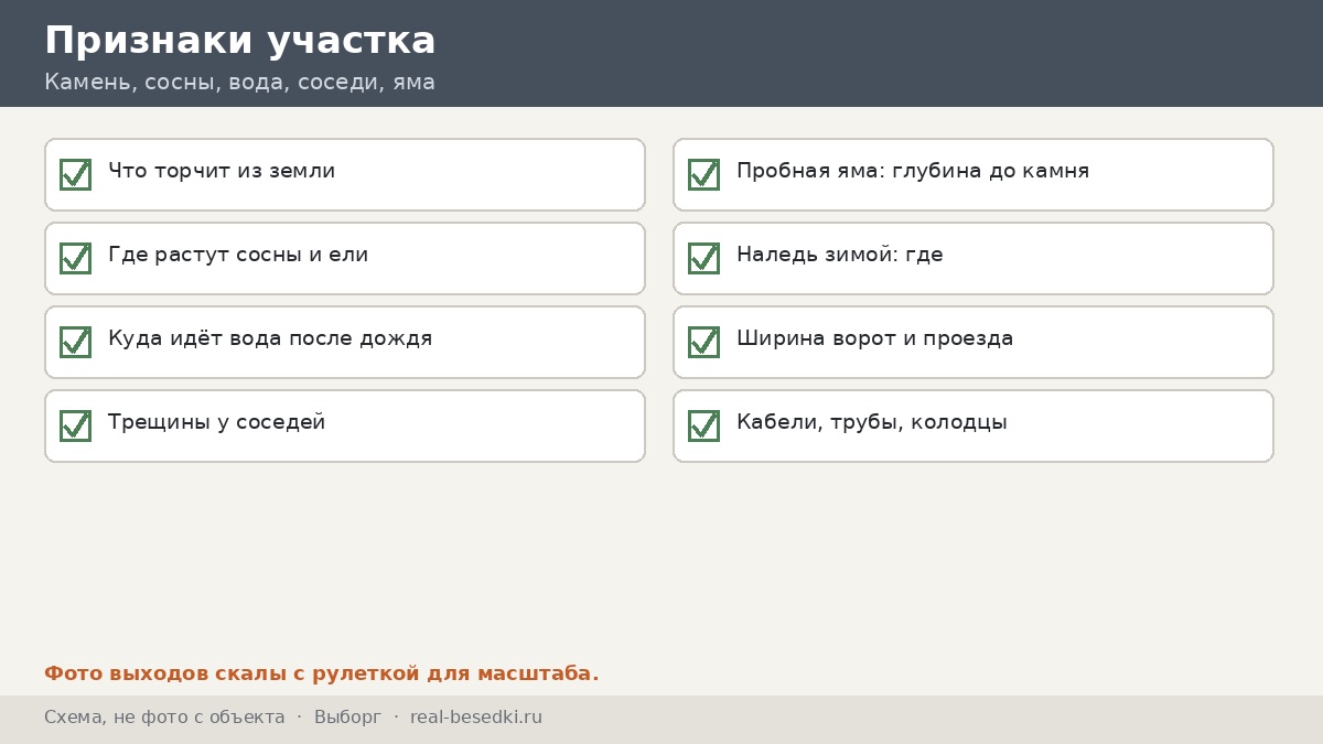 Чек-лист участка перед замером, Выборг
