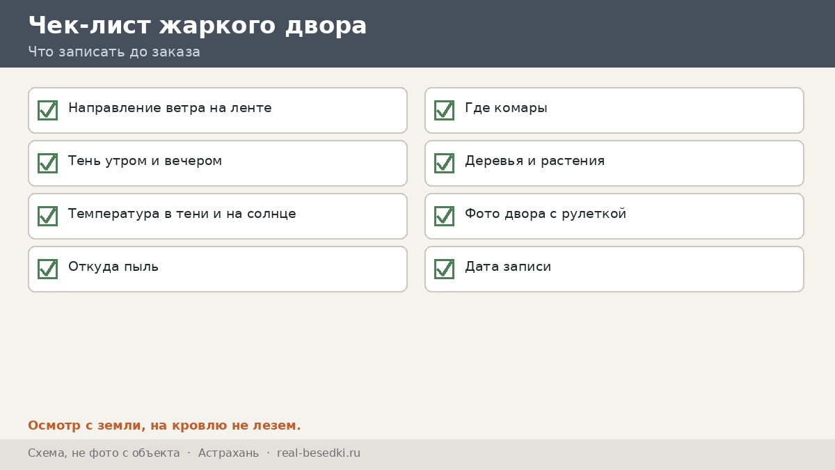Чек-лист жаркого двора, Астрахань