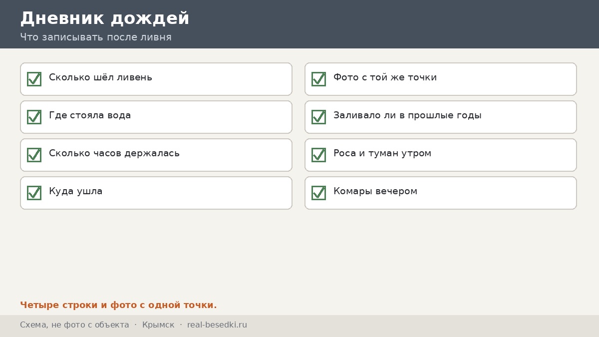Чек-лист сезона дождей, Крымск