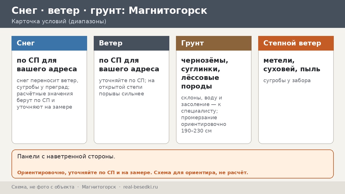 Беседка в Магнитогорске: открытая степь, зимний ветер и городская пыль — как выбрать конструкцию