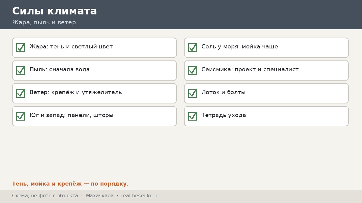 Чек-лист трёх сил, Махачкала