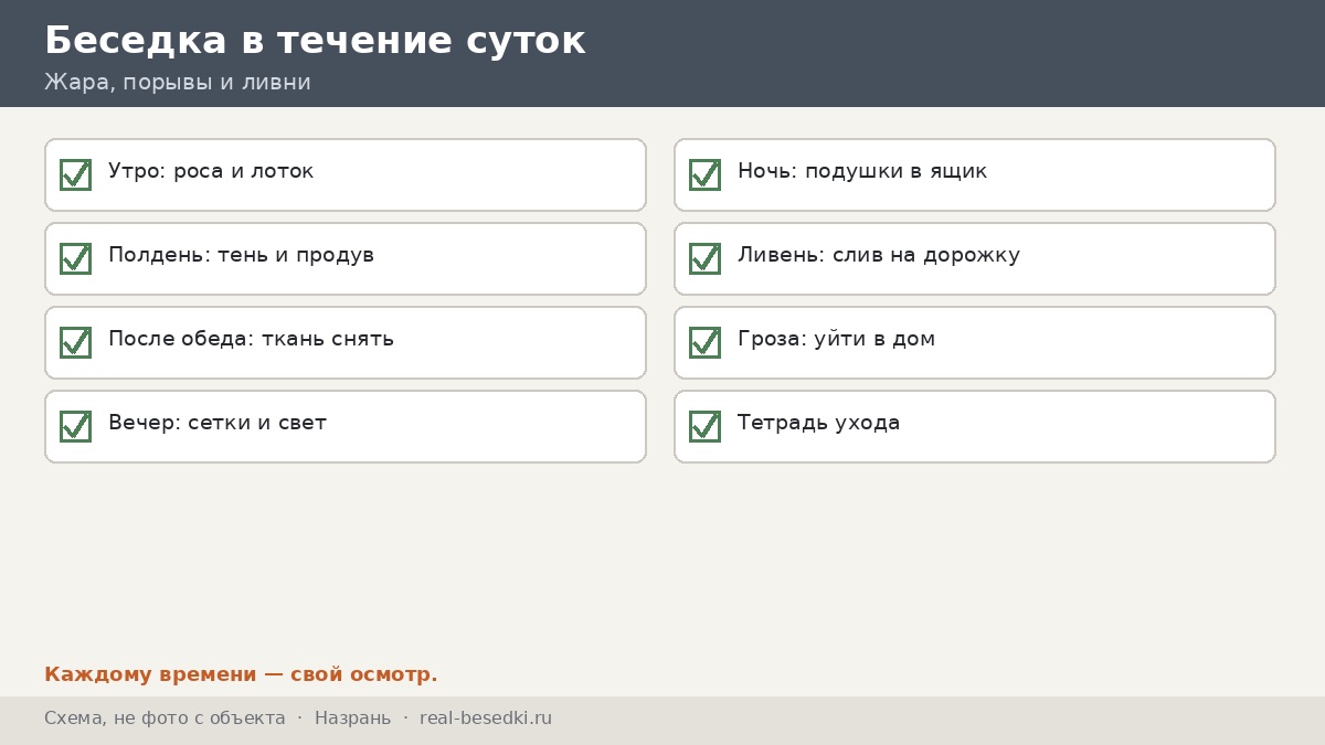 Чек-лист тени, продува и ливней, Назрань