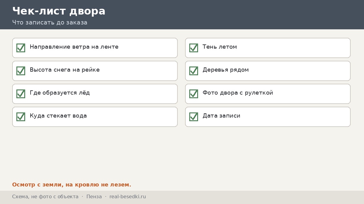 Чек-лист двора, Пенза