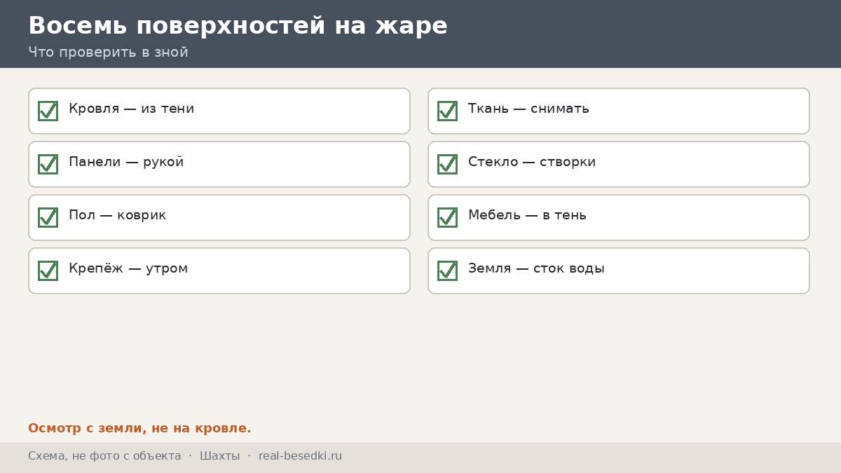 Восемь поверхностей на жаре, Шахты