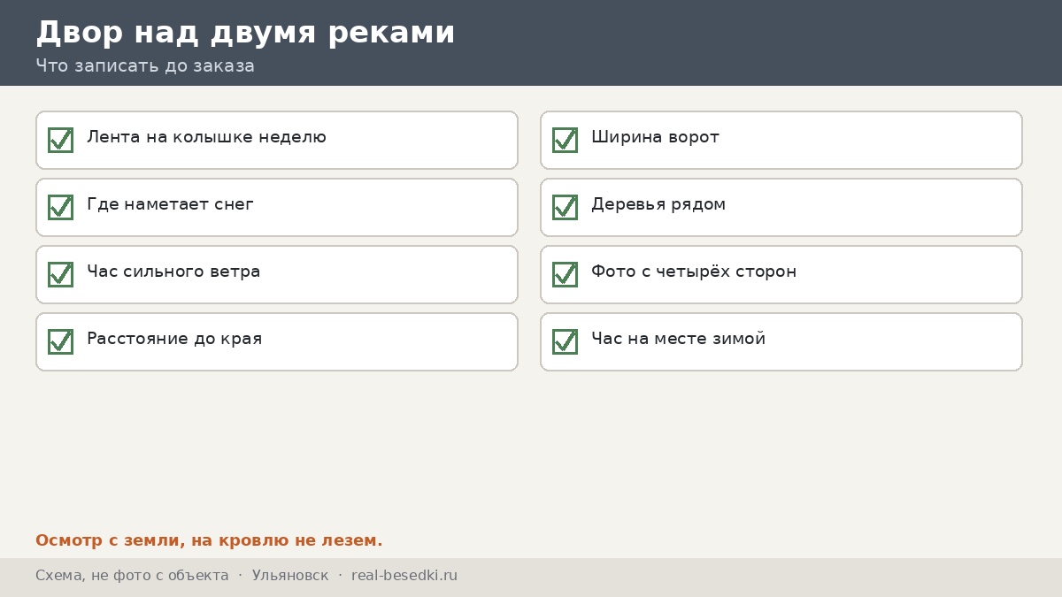 Чек-лист двора над двумя реками, Ульяновск