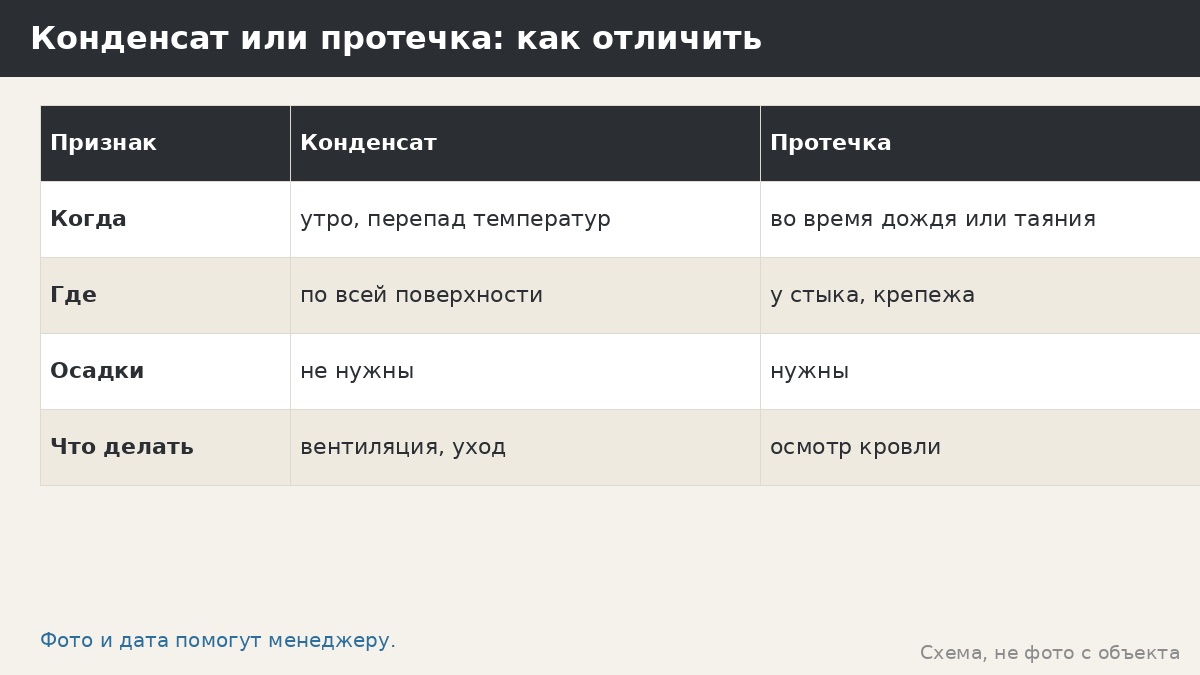 Конденсат или протечка: как отличить