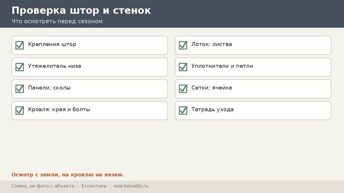 Проверка штор и стенок перед сезоном, Ессентуки