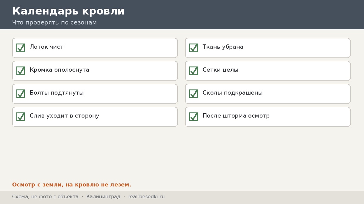 Календарь кровли, Калининград