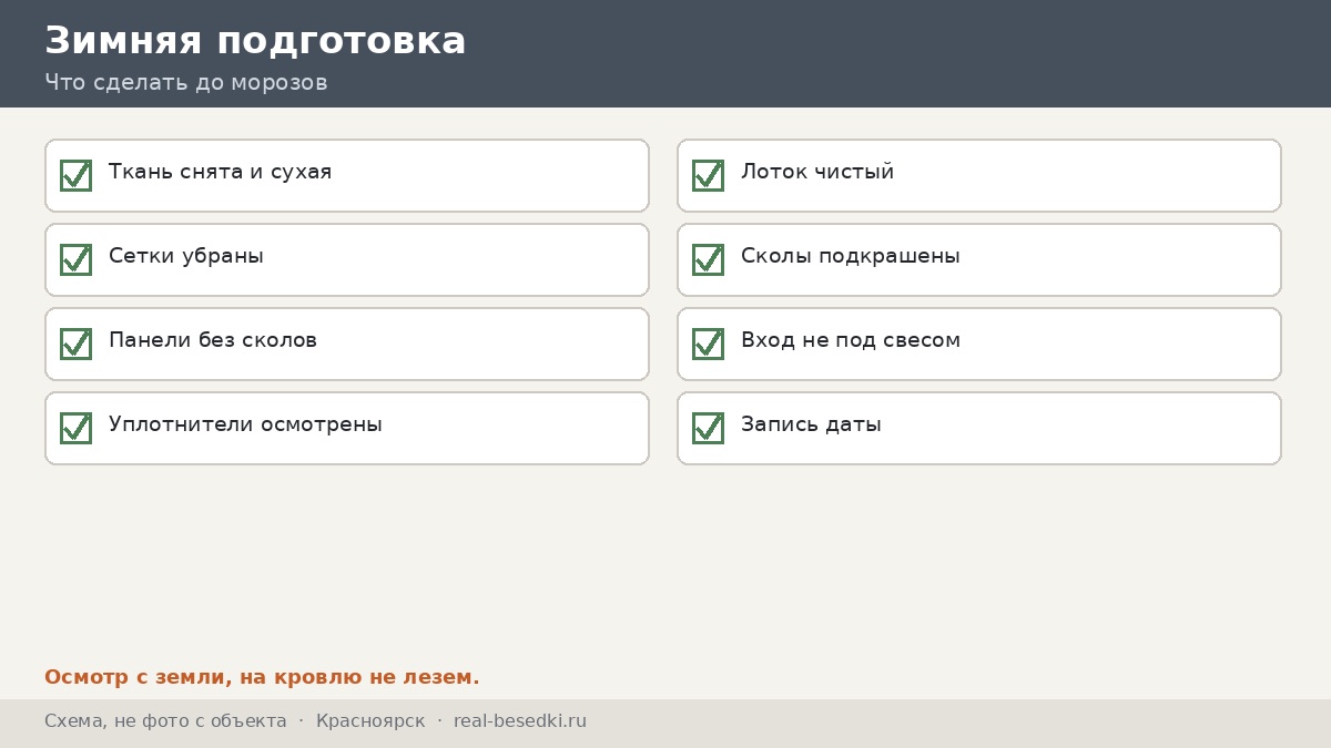 Чек-лист зимней подготовки, Красноярск
