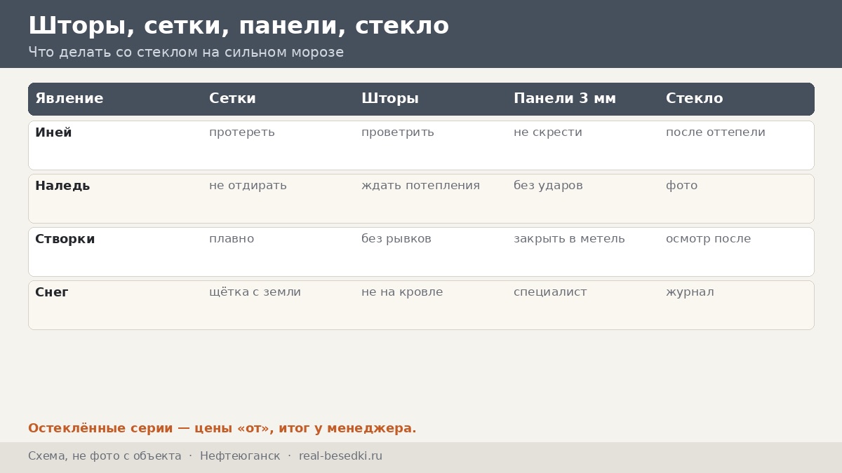 Остекление в Нефтеюганске: экстремальный холод (мерзлота) — десять утверждений о стекле на морозе