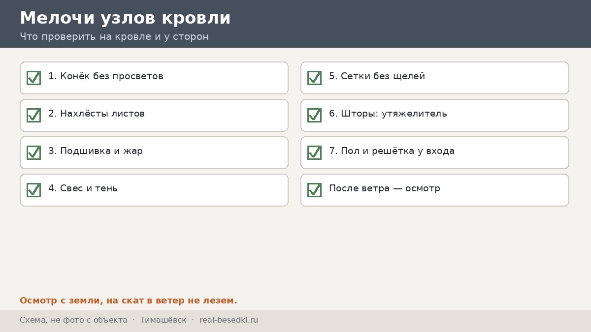 Чек-лист семи мелочей узлов, Тимашёвск