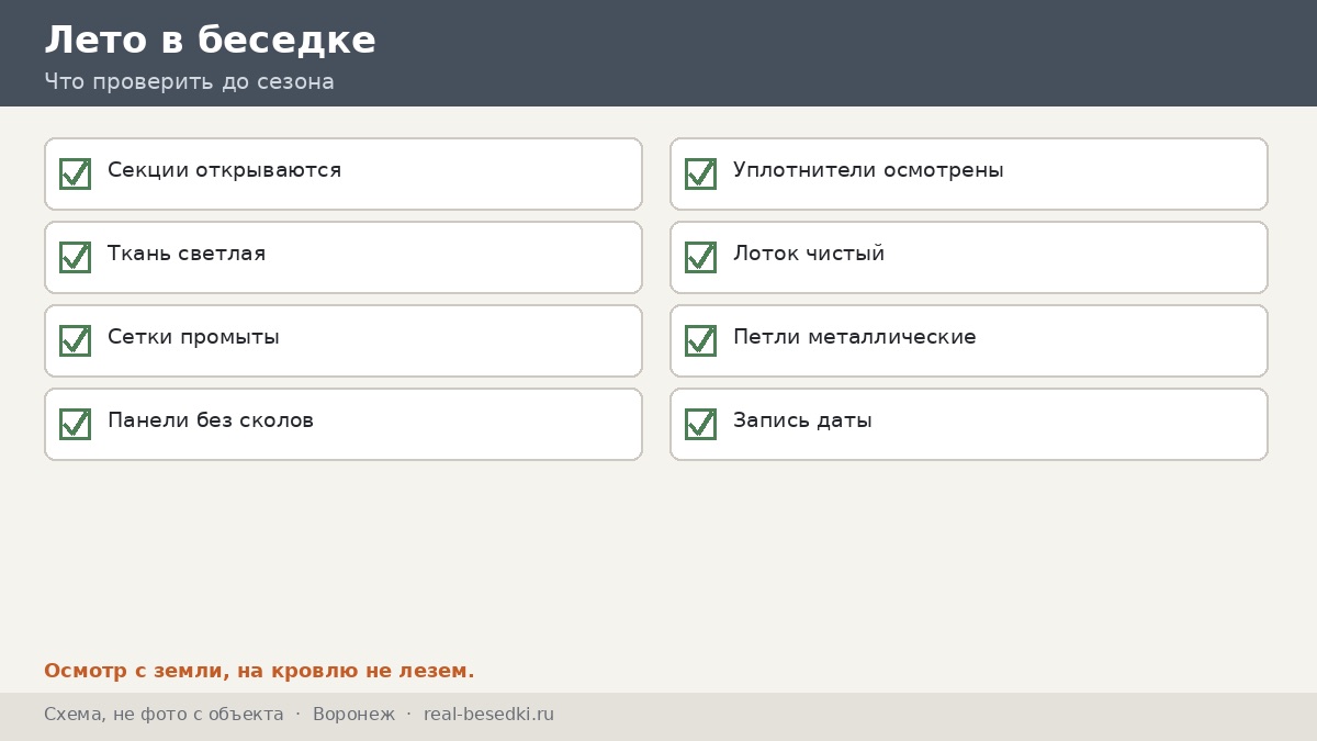 Чек-лист лета в беседке, Воронеж