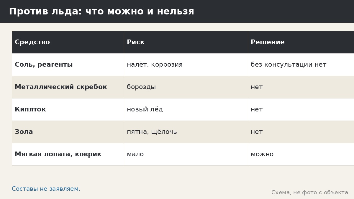 Что можно и нельзя против льда
