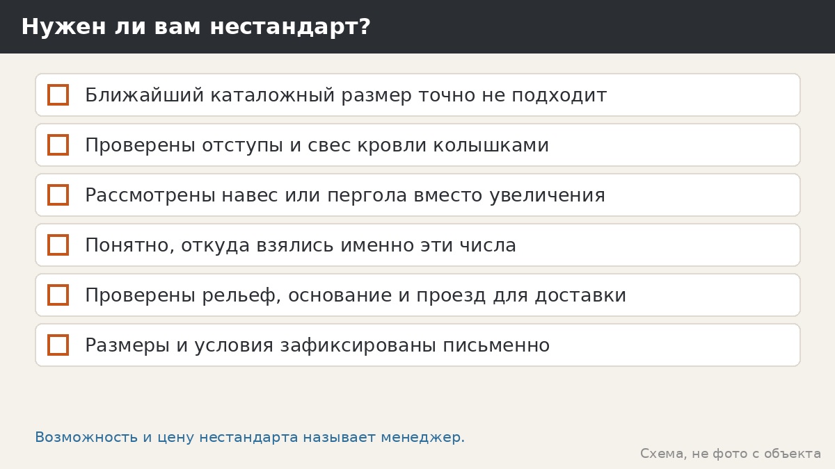 Чек-лист: нужен ли вам нестандарт