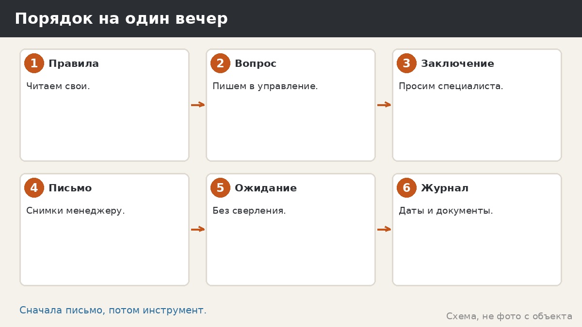 Порядок действий на один вечер
