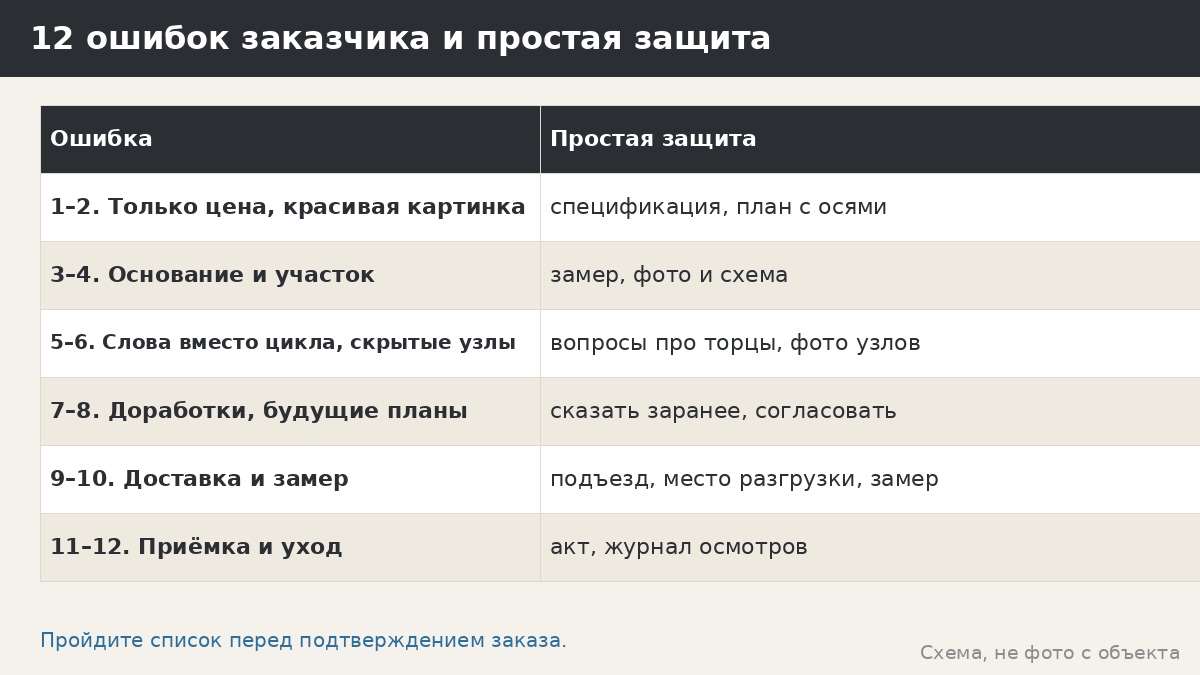 Каркас беседки: 12 типичных ошибок заказчика при выборе и как их избежать