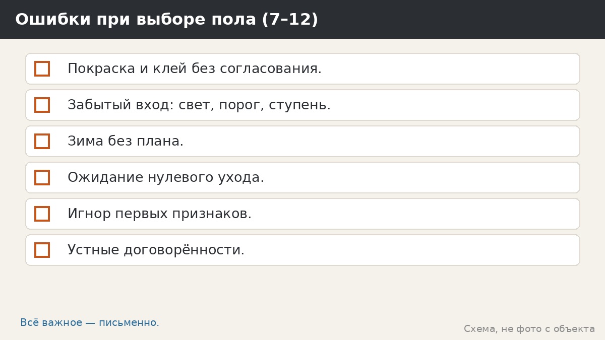 Ошибки 7–12 при выборе пола