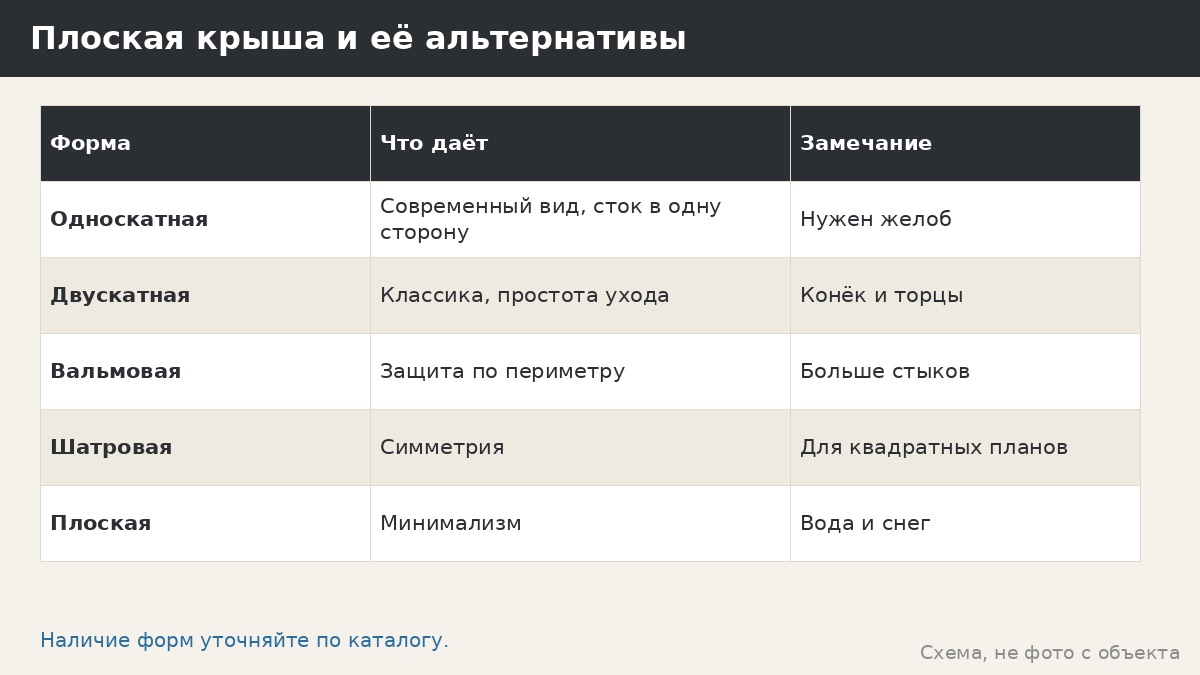 Плоская крыша и её альтернативы