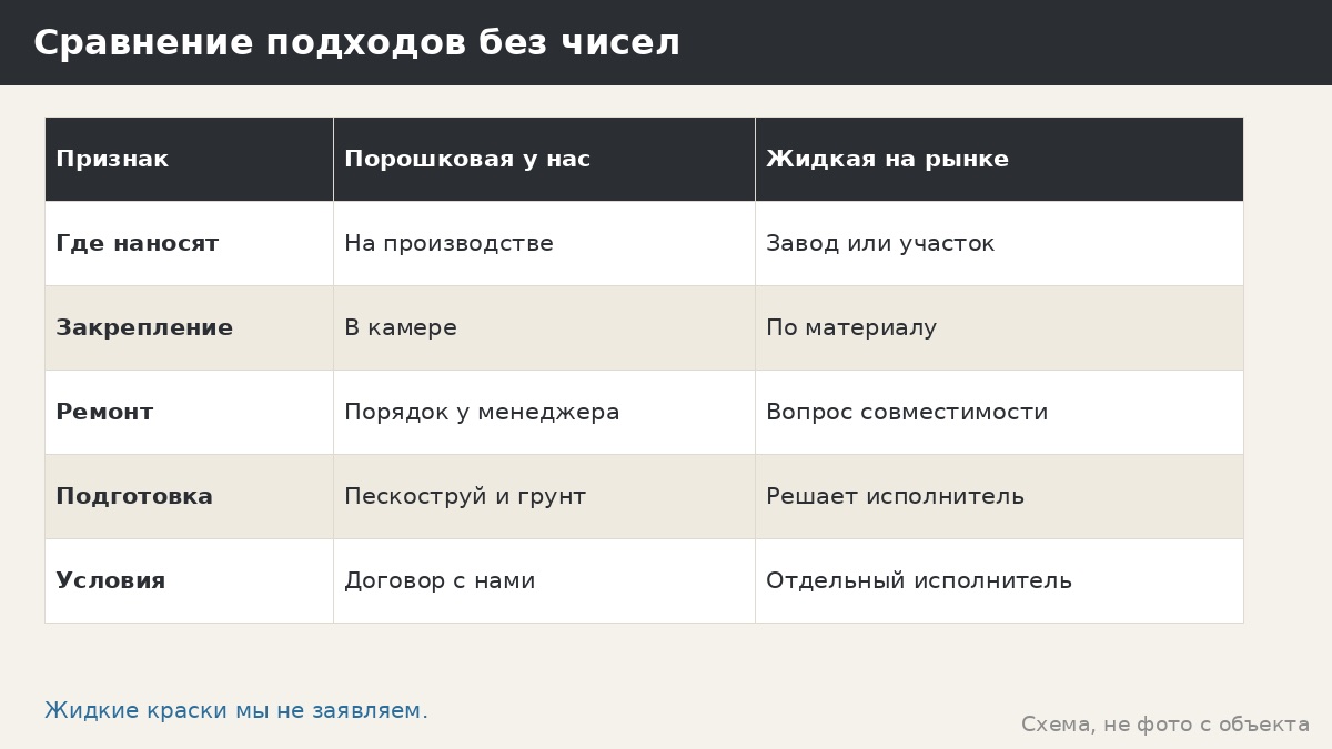 Сравнение подходов без чисел