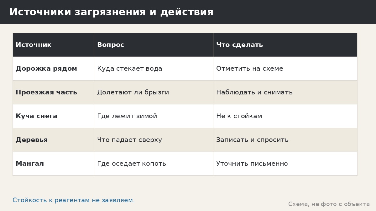 Городская грязь, реагенты и коррозия: что учесть владельцу беседки