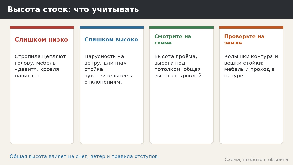 Высота стоек: что учитывать