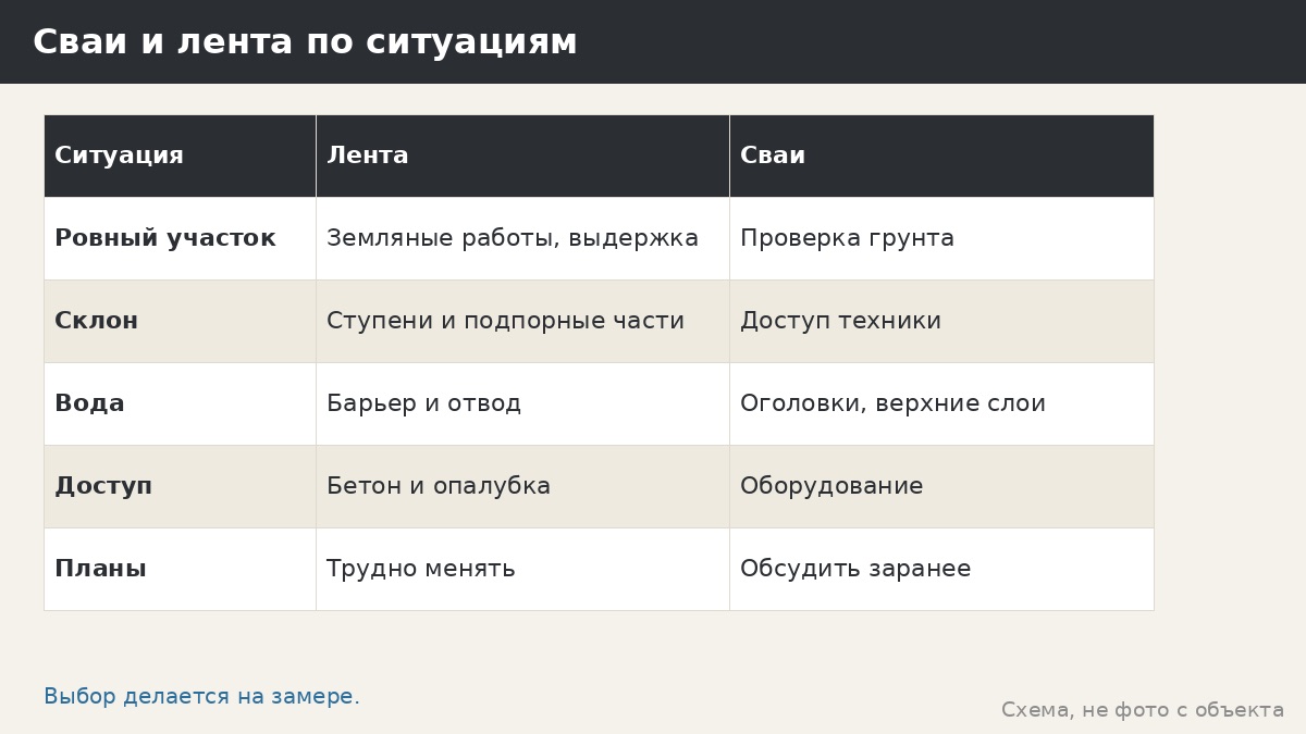 Сваи или лента под беседку: сравнение по ситуациям участка