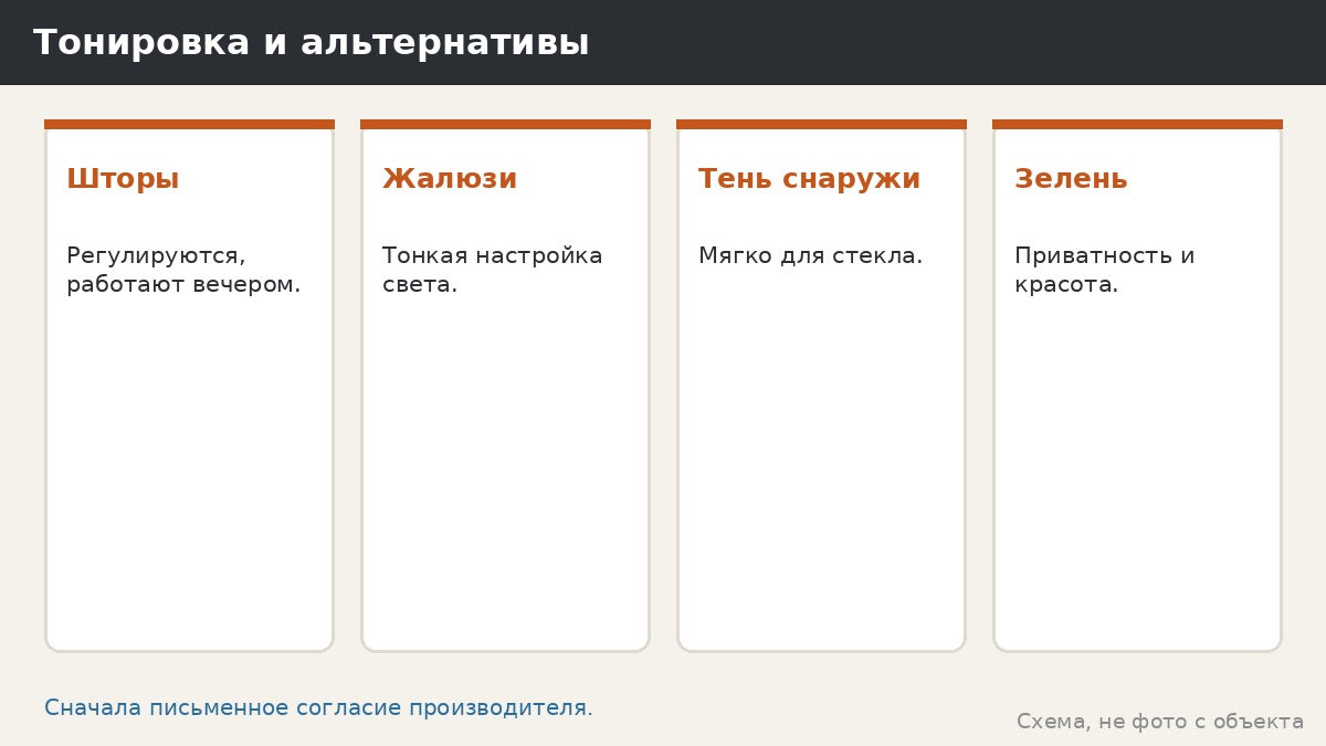 Тонировка и альтернативы