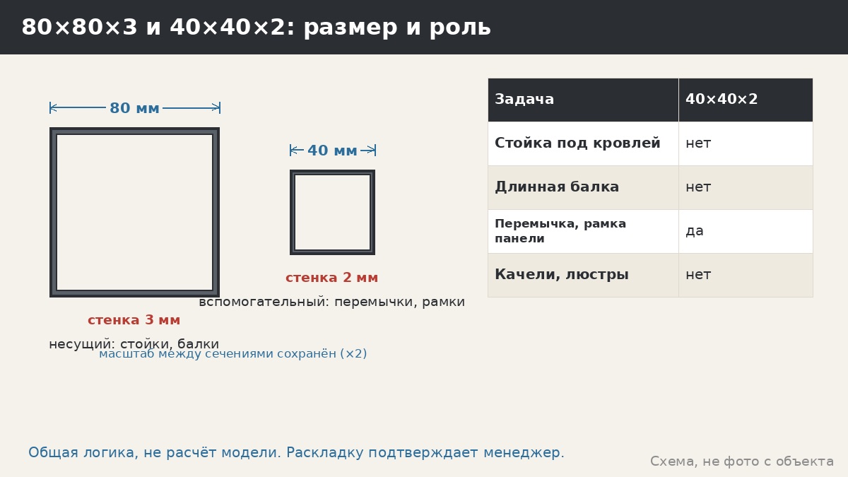 Профильная труба 40×40×2 мм: где она уместна в беседке, а где её быть не должно