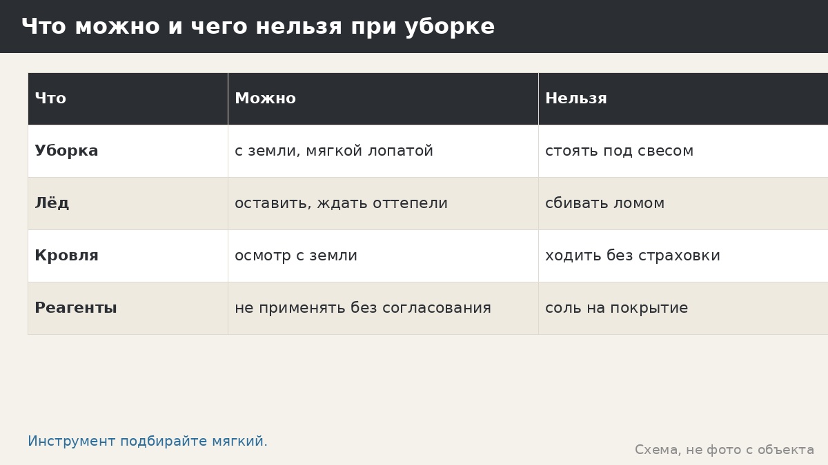 Что можно и чего нельзя при уборке снега