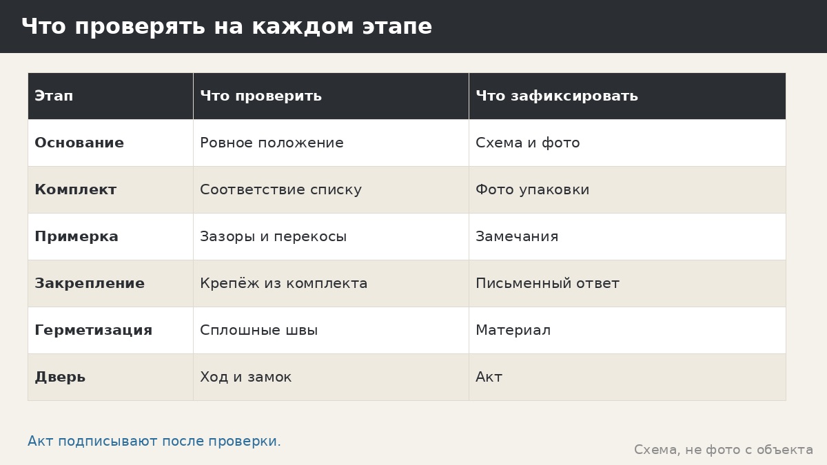 Что проверять на каждом этапе