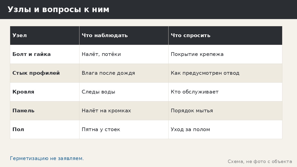 Защита узлов от воды: болты, стыки и соединения металлической беседки