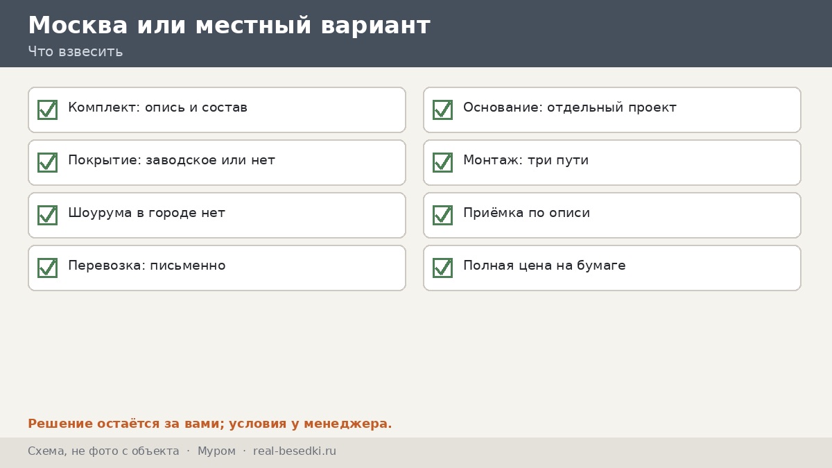 Стоит ли везти беседку из Москвы: Муром — плюсы, ограничения и альтернативы, разобранные на понятном языке без давления
