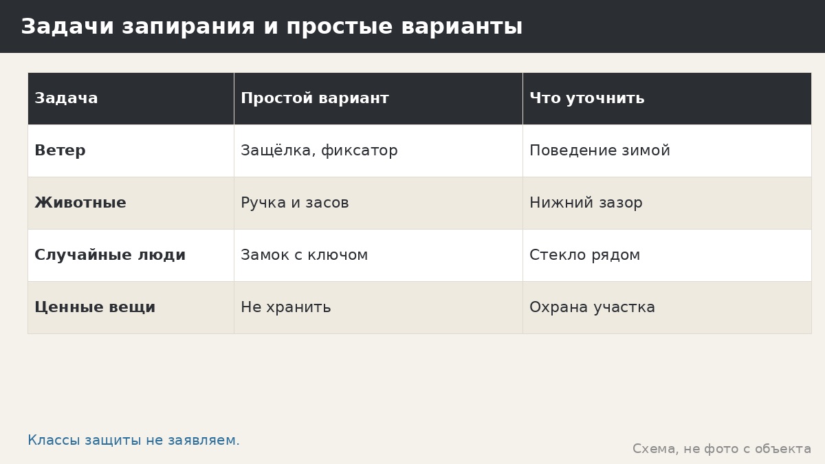 Замки и запирание остеклённой беседки: что выбрать и что спросить
